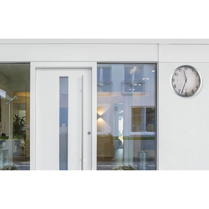 Artikelbild 2 für unilux Funkwanduhr Outdoor weiß grau Aluminium, Ø 35,5 cm, Artikelnummer 723191