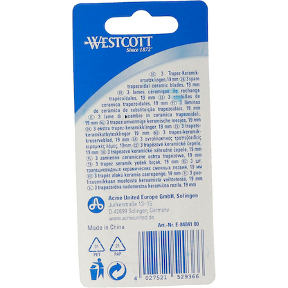 Artikelbild 7 für WESTCOTT Cuttermesser-Klingen silber 19 mm, 3 St., Artikelnummer 337388