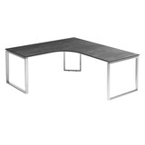 Artikelbild 1 für röhr Imperia höhenverstellbarer Schreibtisch quarzit L-Form, Kufen-Gestell silber 180,0 x 80,0/200,0 cm, Artikelnummer 185736