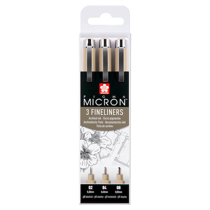 Artikelbild 24 für Sakura Pigma Micron Fineliner-Set schwarz, 3 St., Artikelnummer 924704