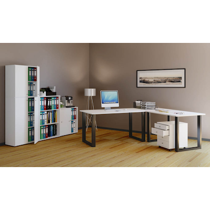 Artikelbild 5 für VCM my office Lona Schreibtisch weiß rechteckig, U-Fuß-Gestell schwarz 80,0 x 50,0 cm, Artikelnummer 905404