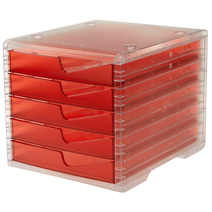 Artikelbild 3 für styro Schubladenbox styroswingbox light cranberry 275-8430.22224, DIN A4 mit 5 Schubladen, Artikelnummer 821922