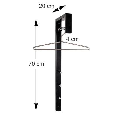 Artikelbild 3 für HAKU Möbel Wandgarderobe 89545 schwarz Metall 3 Haken 4,0 x 70,0 cm, Artikelnummer 553083