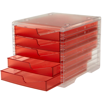 Artikelbild 4 für styro Schubladenbox styroswingbox light cranberry 275-8430.22224, DIN A4 mit 5 Schubladen, Artikelnummer 821922
