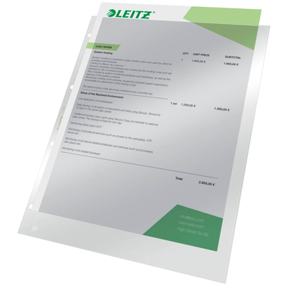 Artikelbild 3 für 100 LEITZ Prospekthüllen 4744 DIN A4 glasklar glatt 0,08 mm, Artikelnummer 154153