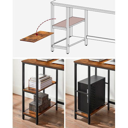 Artikelbild 6 für VASAGLE Schreibtisch braun rechteckig, 4-Fuß-Gestell schwarz 100,0 x 50,0 cm, Artikelnummer 290519