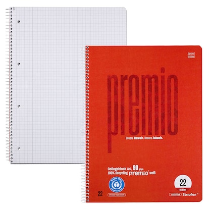 Artikelbild für Staufen® Collegeblock Premio Lineatur 22 kariert DIN A4 ohne Rand, 1 St., Artikelnummer 453429