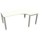 Artikelbild 1 für fm Sidney höhenverstellbarer Schreibtisch weiß C-Form, Bügel-Gestell silber 180,0 x 80,0/120,0 cm, Artikelnummer 510451