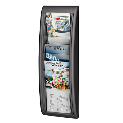 Artikelbild 2 für PAPERFLOW Wandprospekthalter Kompakt anthrazit DIN A5 5 Fächer, Artikelnummer 125013