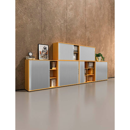 Artikelbild 5 für HAMMERBACHER Rollladenschrank buche, silber 1 Fachboden 120,0 x 40,0 x 74,8 cm, Artikelnummer 195711