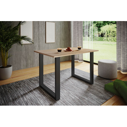 Artikelbild 4 für VCM my home Esstisch Xona sonoma-eiche rechteckig, U-Fuß schwarz, 140,0 x 50,0 x 76,0 cm, Artikelnummer 526604