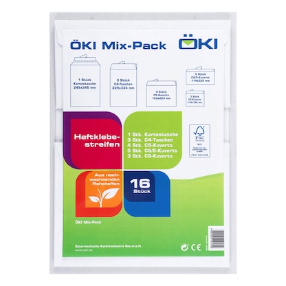 Artikelbild 2 für ÖKI Briefumschläge-Set Mix-Pack sortiert ohne Fenster weiß haftklebend 16 St., Artikelnummer 337646