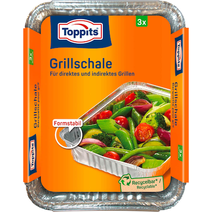 Artikelbild für 3 Toppits Aluschalen Grillschale 17,0 x 22,0 cm, Artikelnummer 441806