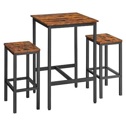 Artikelbild 19 für VASAGLE Bartisch-Set, schwarz Holz, Metall, 3-teilig, Artikelnummer 290359