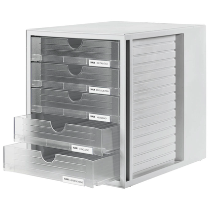 Artikelbild 2 für HAN Schubladenbox System-Box transparent 1450-63, DIN A4 mit 5 Schubladen, Artikelnummer 873707