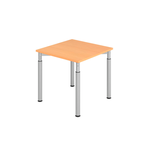 Artikelbild 1 für HAMMERBACHER YS08 höhenverstellbarer Schreibtisch buche quadratisch, 4-Fuß-Gestell silber 80,0 x 80,0 cm, Artikelnummer 999230