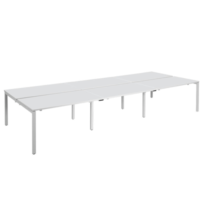 Artikelbild für PAPERFLOW easyDesk Doppelschreibtisch weiß rechteckig, 4-Fuß-Gestell weiß 420,0 x 166,0 cm, Artikelnummer 527972