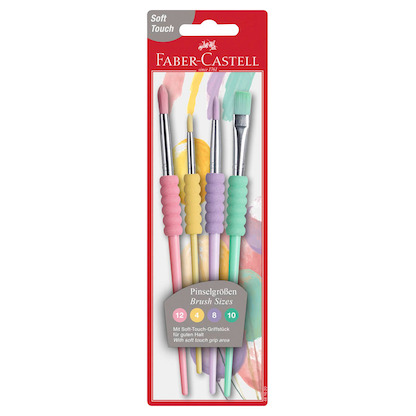 Artikelbild für FABER-CASTELL Pastell Pinsel-Set Größe 4, 8, 10, 12, 4-teilig, Artikelnummer 158214