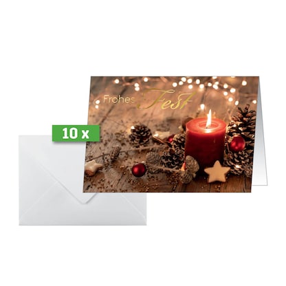 Artikelbild 3 für 10 SIGEL Weihnachtskarten Red Christmas Candle DIN A6, Artikelnummer 352439