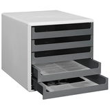 Artikelbild 1 für M&M Schubladenbox dunkelgrau 30050910, DIN A4 mit 5 Schubladen, Artikelnummer 350165