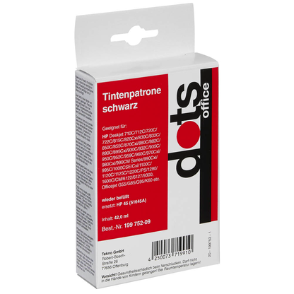 Artikelbild 2 für dots schwarz Druckerpatrone kompatibel zu HP 45 (51645A), Artikelnummer 199752