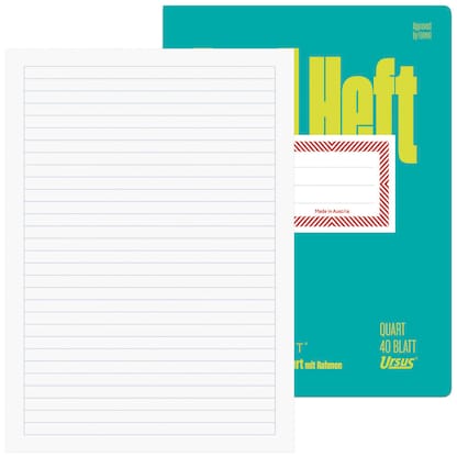 Artikelbild für Ursus Schulheft green Lineatur 52 liniert quart Rand rundum, 40 Blatt, Artikelnummer 434213