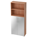 Artikelbild 1 für HAMMERBACHER Regalschrank 4770, V4770/N/S/BM nussbaum, silber 80,0 x 34,6 x 188,0 cm, Artikelnummer 867320