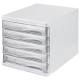 Artikelbild 1 für helit Schubladenbox transparent H6129902, DIN A4 mit 5 Schubladen, Artikelnummer 114278