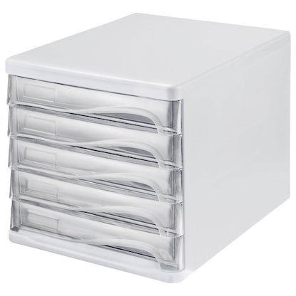 Artikelbild für helit Schubladenbox transparent H6129902, DIN A4 mit 5 Schubladen, Artikelnummer 114278
