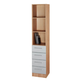 Artikelbild 1 für HAMMERBACHER Regalschrank 7600 RE, V7600/N/S/RE nussbaum, silber 40,6 x 42,0 x 200,4 cm, Artikelnummer 866653