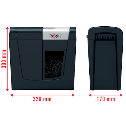 Artikelbild 10 für Rexel Secure MC3 Aktenvernichter mit Partikelschnitt P-5, 2 x 15 mm, bis 3 Blatt, schwarz, Artikelnummer 437147