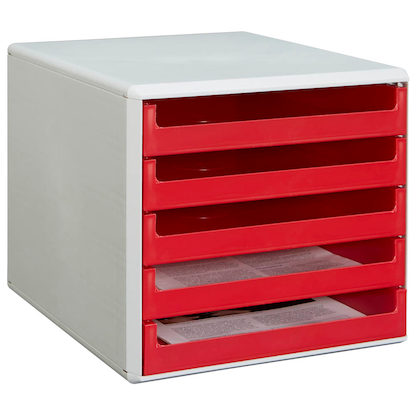 Artikelbild 3 für M&M Schubladenbox rot 30050906, DIN A4 mit 5 Schubladen, Artikelnummer 430926