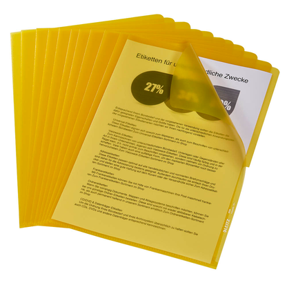 Artikelbild für 100 LEITZ Sichthüllen 4000 DIN A4 gelb genarbt 0,13 mm, Artikelnummer 944470