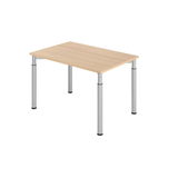 Artikelbild 1 für HAMMERBACHER YS12 höhenverstellbarer Schreibtisch eiche rechteckig, 4-Fuß-Gestell silber 120,0 x 80,0 cm, Artikelnummer 999094