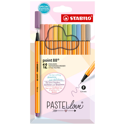 Artikelbild 8 für STABILO point 88 PASTELlove Fineliner farbsortiert 0,4 mm, 12 St., Artikelnummer 922094