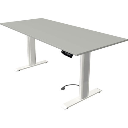 Artikelbild für Kerkmann Move 1 advance elektrisch höhenverstellbarer Schreibtisch lichtgrau rechteckig, T-Fuß-Gestell weiß 180,0 x 80,0 cm, Artikelnummer 265787