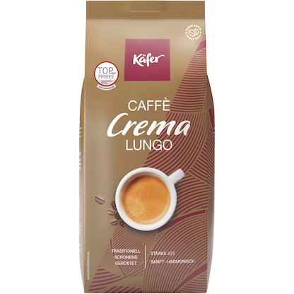 Artikelbild für Käfer CAFFÈ CREMA lungo Kaffeebohnen, Arabica- und Robustabohnen mild, 1,0 kg, Artikelnummer 325225