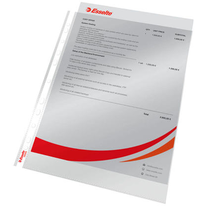 Artikelbild 6 für 100 Esselte Prospekthüllen Standard DIN A4 transparent glasklar 0,05 mm, Artikelnummer 431738