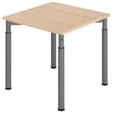 Artikelbild 1 für HAMMERBACHER YS08 höhenverstellbarer Schreibtisch eiche quadratisch, 4-Fuß-Gestell grau 80,0 x 80,0 cm, Artikelnummer 999247