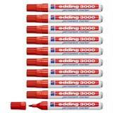 Artikelbild 1 für AKTION: edding 3000 Permanentmarker rot 1,5 - 3,0 mm, 10 St., Artikelnummer 103168