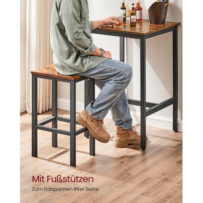 Artikelbild 9 für VASAGLE Bartisch-Set, schwarz Holz, Metall, 3-teilig, Artikelnummer 290359