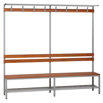 Artikelbild 19 für Gürkan Garderobenbank mit Haken und Schuhrost 107316 grau, buche Holz 200,0 cm, Artikelnummer 562898