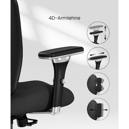 Artikelbild 9 für FlexiSpot Bürostuhl C3B Stoff schwarz, Gestell schwarz, Artikelnummer 656617