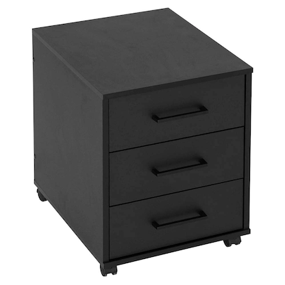 Artikelbild für MÖBELPARTNER Ruby Rollcontainer schwarz 3 Auszüge 40,1 x 50,0 x 57,0 cm, Artikelnummer 323828