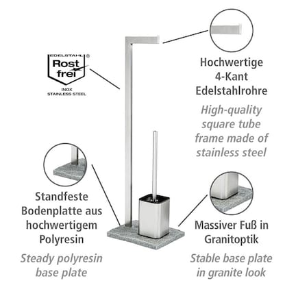 Artikelbild 2 für WENKO WC-Garnitur Granit grau Stein, Artikelnummer 529567