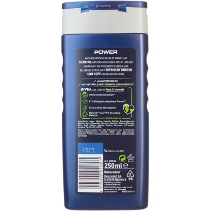 Artikelbild 4 für NIVEA MEN 3in1 POWER Duschgel & Shampoo 250 ml, Artikelnummer 772992