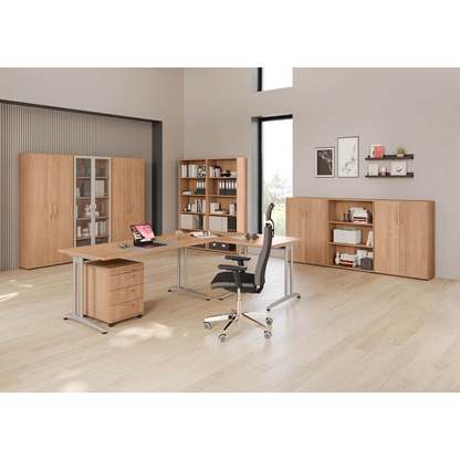 Artikelbild 5 für HAMMERBACHER Regalschrank 4770, V4770/N/N/BM nussbaum 80,0 x 34,6 x 188,0 cm, Artikelnummer 866487