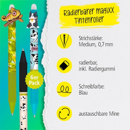 Artikelbild 3 für ONLINE® magiXX Fun Gelschreiber Wild 0,7 mm, Schreibfarbe: blau, 6 St., Artikelnummer 617539