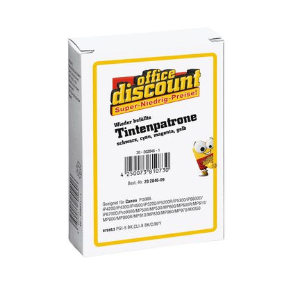 Artikelbild 2 für office discount schwarz, cyan, magenta, gelb Druckerpatronen kompatibel zu Canon PGI-5 BK,CLI-8 BK/C/M/Y, 5er-Set, Artikelnummer 202846