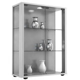 Artikelbild 1 für VCM my home Sintalo Vitrine silber 2 Fachböden mit Beleuchtung, Artikelnummer 781512